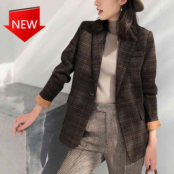 suits chess straight woolen jacket thin wool women's suit autumn woman blazer, White;black
suits chess straight woolen jacket thin wool women's suit autumn woman blazer, White;black