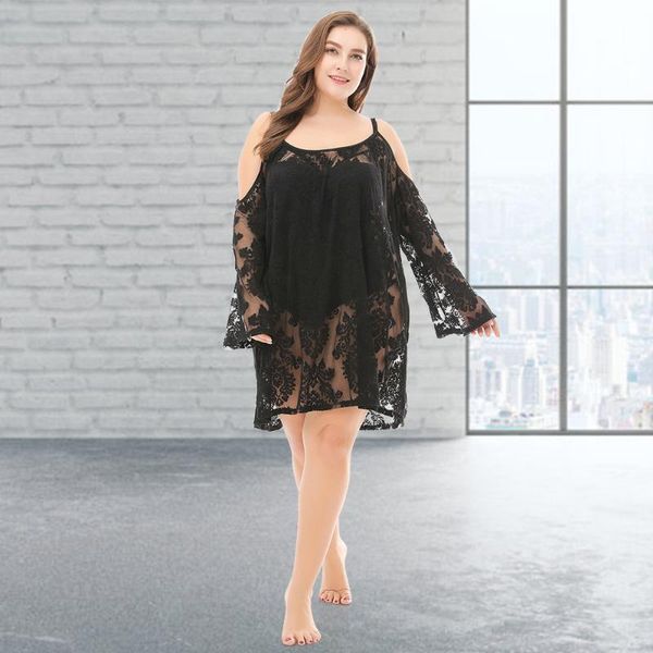 women swimwear 2021 plus size beach dress summer lace blouse strap swimsuit hollow bikini swim cover windbreaker women's, White;black
women swimwear 2021 plus size beach dress summer lace blouse strap swimsuit hollow bikini swim cover windbreaker women's, White;black