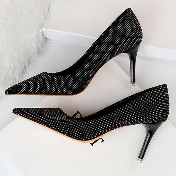 dress shoes 2021 women 7cm 9.5cm high heels wedding crystal bridal lady scarpins flock low glitter bling stiletto party, Black
dress shoes 2021 women 7cm 9.5cm high heels wedding crystal bridal lady scarpins flock low glitter bling stiletto party, Black