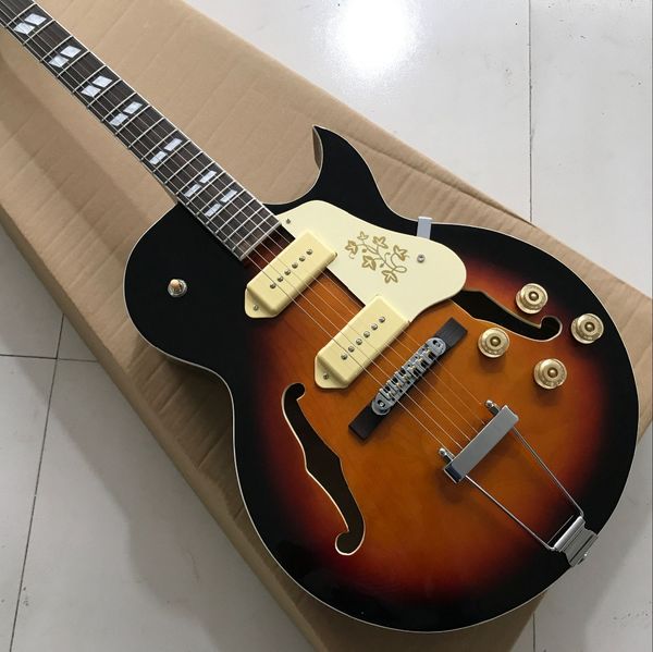 custom jazz electric guitar rosewood fingerboard mahogany wood 6 stings guitarra hollow body 
custom jazz electric guitar rosewood fingerboard mahogany wood 6 stings guitarra hollow body
