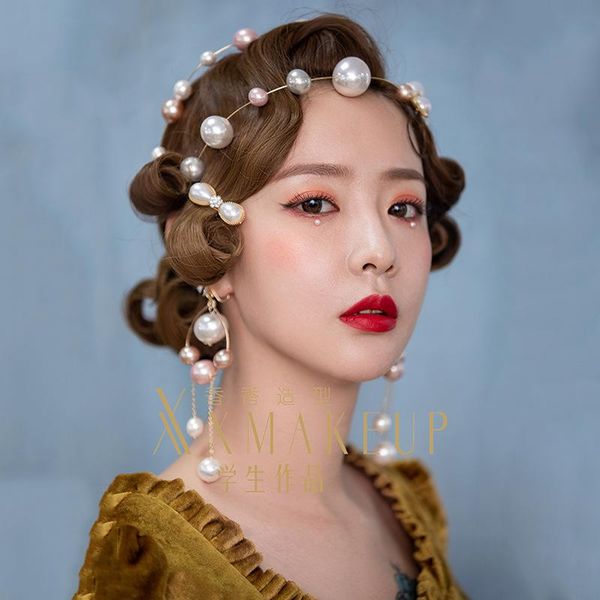 vintage women big pearl hairband earrings set luxury adjustable garland headband bride wedding fashion ladies hair jewelry clips & barrettes, Golden;silver
vintage women big pearl hairband earrings set luxury adjustable garland headband bride wedding fashion ladies hair jewelry clips & barrettes, Golden;silver