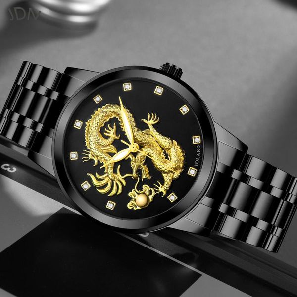wristwatches chinese dragon temperament business clock classic stainless steel strap quartz rhinestone scale luxury embossed men watch, Slivery;brown
wristwatches chinese dragon temperament business clock classic stainless steel strap quartz rhinestone scale luxury embossed men watch, Slivery;brown
