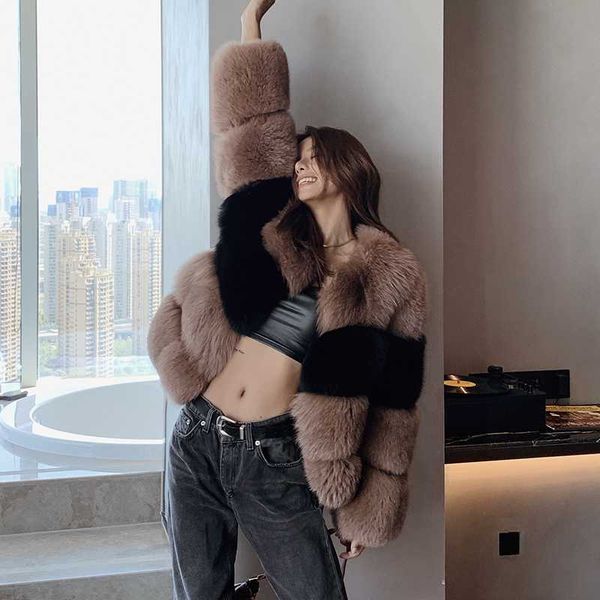 women's fur & faux real jacket women 2021 winter thick warm natural coat plus size contrast color short overcoat, Black
women's fur & faux real jacket women 2021 winter thick warm natural coat plus size contrast color short overcoat, Black