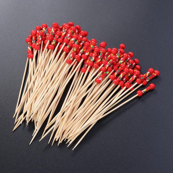 Picks Cocktail Fruit Appetizer Drink Sticks Disposable Wood Toothpicks Party Supplies (About 100pcs, Double Red Beads Forks
Picks Cocktail Fruit Appetizer Drink Sticks Disposable Wood Toothpicks Party Supplies (About 100pcs, Double Red Beads Forks