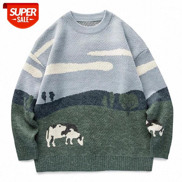 2021 men cow vintage winter sweater pullover o-neck korean knitted women casual harajuku couple knit streetwear oversize #ww7t, White;black
2021 men cow vintage winter sweater pullover o-neck korean knitted women casual harajuku couple knit streetwear oversize #ww7t, White;black