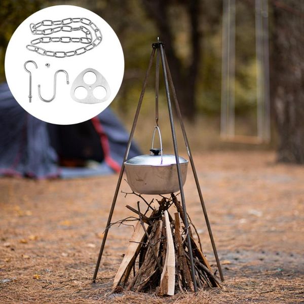 other home decor 1 set outdoor tripod rack camping hanging durable barbecue
