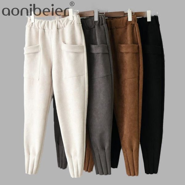aonibeier casual autumn winter women pants korean elastic high waist pockets suede harem plus size trousers femme pantalon women's & ca, Black;white
aonibeier casual autumn winter women pants korean elastic high waist pockets suede harem plus size trousers femme pantalon women's & ca, Black;white