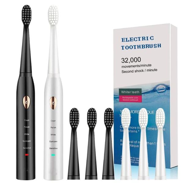 smart electric toothbrush sonic adults usb rechargeable 4 8 tooth brush heads oral nozzle for dental sound
smart electric toothbrush sonic adults usb rechargeable 4 8 tooth brush heads oral nozzle for dental sound