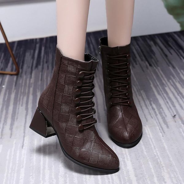boots british style autumn and winter 2021 mid-tube pointed thick heel strap high-heeled ankle, Black
boots british style autumn and winter 2021 mid-tube pointed thick heel strap high-heeled ankle, Black