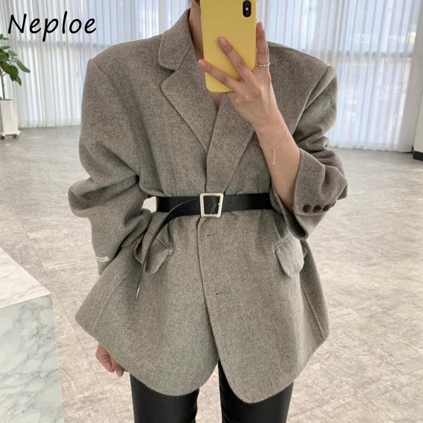 women's wool & blends neploe korea chic autumn elegant lapel women coats single-breasted loose jackets long sleeve woolen woman jacket, Black
women's wool & blends neploe korea chic autumn elegant lapel women coats single-breasted loose jackets long sleeve woolen woman jacket, Black