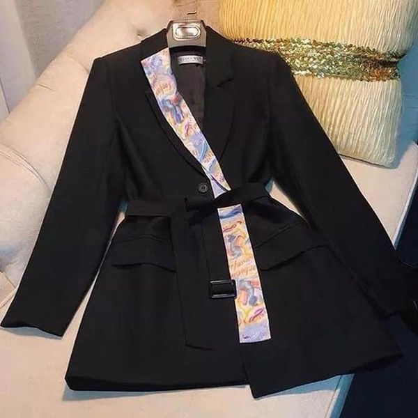 women's suits & blazers katara notched office lady women fashion tie belt waist patchwork jackets elegant long sleeve female ladies, White;black
women's suits & blazers katara notched office lady women fashion tie belt waist patchwork jackets elegant long sleeve female ladies, White;black