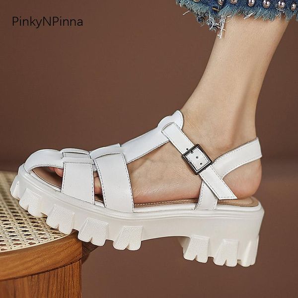 sandals summer genuine leather women white soft cowhide platform casual gladiator ankle strap beach holiday plus size shoes, Black
sandals summer genuine leather women white soft cowhide platform casual gladiator ankle strap beach holiday plus size shoes, Black