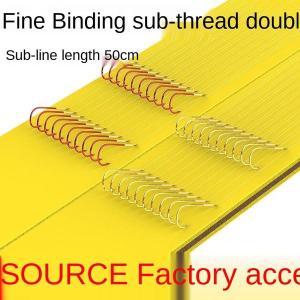 fishing hooks finished subline double hook red sleeve gold barbed tied taiwan set crucian fish tackle
fishing hooks finished subline double hook red sleeve gold barbed tied taiwan set crucian fish tackle