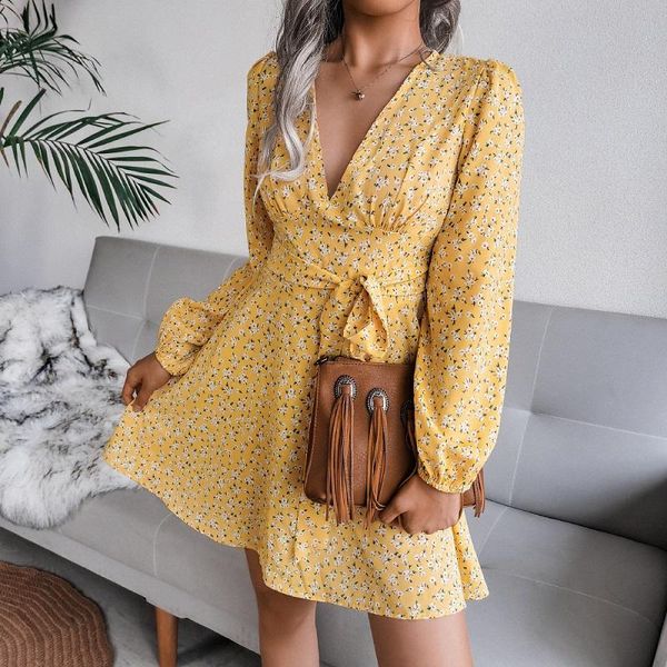 casual dresses women chiffon dress floral puff long sleeve deep v neck party mini bandage big hem beach 2021, Black;gray
casual dresses women chiffon dress floral puff long sleeve deep v neck party mini bandage big hem beach 2021, Black;gray