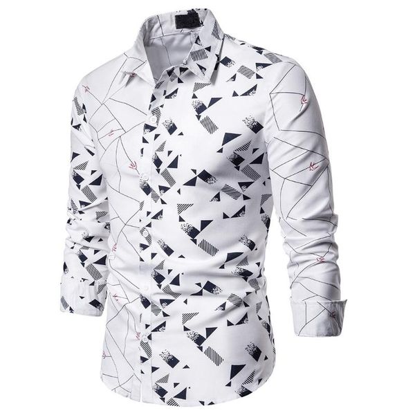 men's casual shirts men fashion long sleeved printed printd button slim fit turn-down collar sleeve blouse clothing camisa, White;black
men's casual shirts men fashion long sleeved printed printd button slim fit turn-down collar sleeve blouse clothing camisa, White;black