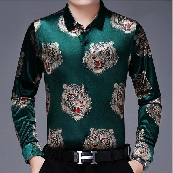 men's casual shirts fat tiger green velvet luxury men clothes unusual dress for stout red flannel burgundy velour oversize retro, White;black
men's casual shirts fat tiger green velvet luxury men clothes unusual dress for stout red flannel burgundy velour oversize retro, White;black