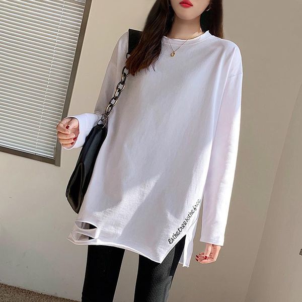 cotton long-sleeved t-shirt women's spring and autumn models 2021 trendy loose western fashion commuter style, White
cotton long-sleeved t-shirt women's spring and autumn models 2021 trendy loose western fashion commuter style, White