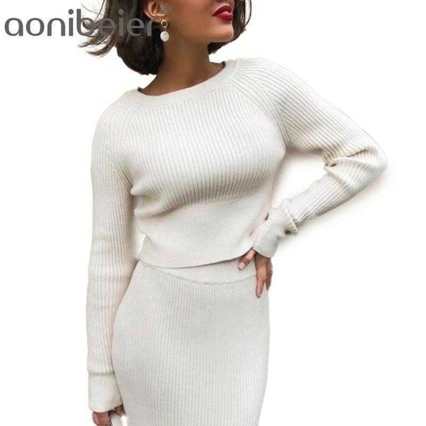 spring winter women two pieces sets knitted woman sweaters with long skirt pullovers casual suit outwear 210604, White
spring winter women two pieces sets knitted woman sweaters with long skirt pullovers casual suit outwear 210604, White