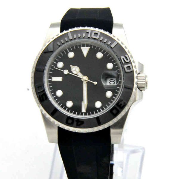 switch 40mm black plate no date ceramic ring hunting automatic mechanical clock rubber strap, Slivery;brown
switch 40mm black plate no date ceramic ring hunting automatic mechanical clock rubber strap, Slivery;brown