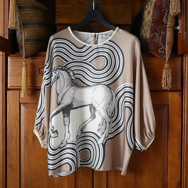 women's blouses & shirts 100 silk women spring summer 2021 designer animal printed loose style luxury fashion clothing, White
women's blouses & shirts 100 silk women spring summer 2021 designer animal printed loose style luxury fashion clothing, White