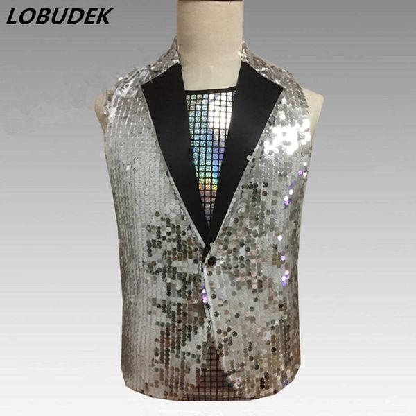 men's vests male costume silvery gold black shining sequins vest slim sleeveless waistcoat nightclub bar punk singer jazz teams stage o, Black;white
men's vests male costume silvery gold black shining sequins vest slim sleeveless waistcoat nightclub bar punk singer jazz teams stage o, Black;white