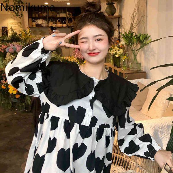 nomikuma korean love heart printed dresses women puff sleeve peter pan collar dress new sweet vestidos de mujer 6g644 210427, Black;gray
nomikuma korean love heart printed dresses women puff sleeve peter pan collar dress new sweet vestidos de mujer 6g644 210427, Black;gray
