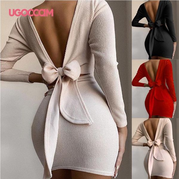 casual dresses ugoccam women dress bow backless o-neck tight long sleeve halter spaghetti clubwear bodycon party mini vestido verano, Black;gray
casual dresses ugoccam women dress bow backless o-neck tight long sleeve halter spaghetti clubwear bodycon party mini vestido verano, Black;gray