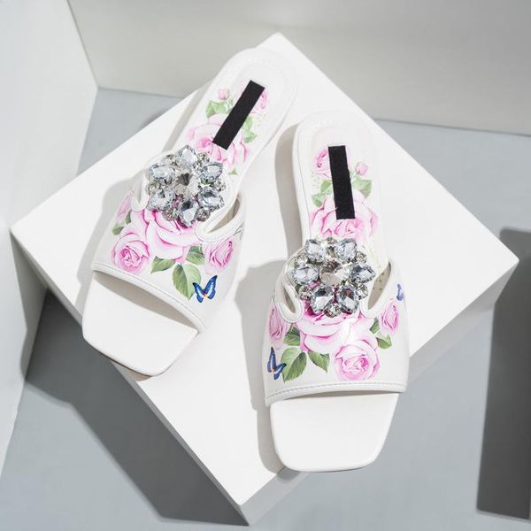 slippers 2021 women peep toe crystal square woman print shoes female flower women's ladies summer fashion plus size footwear, Black
slippers 2021 women peep toe crystal square woman print shoes female flower women's ladies summer fashion plus size footwear, Black