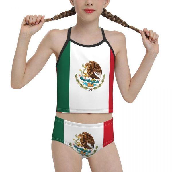 women's swimwear 2021 proud swimsuit for junior high school girl print flag of mexico biquini wholesale brand children, White;black
women's swimwear 2021 proud swimsuit for junior high school girl print flag of mexico biquini wholesale brand children, White;black