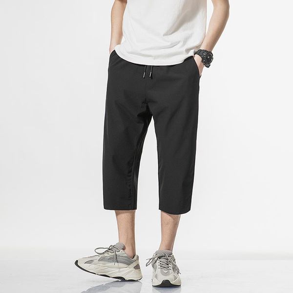 men's pants streetwear cargo hip hop men joggers sweatpants plus size track solid elastic waist calf length trousers, Black
men's pants streetwear cargo hip hop men joggers sweatpants plus size track solid elastic waist calf length trousers, Black