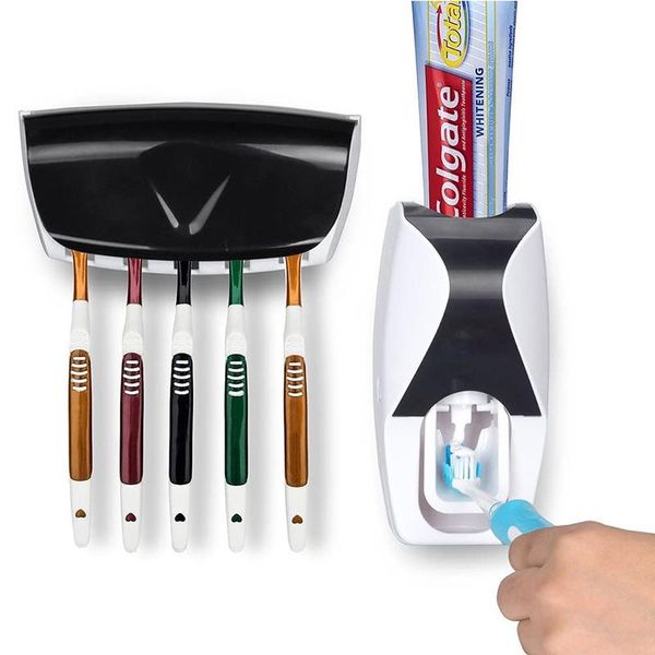 bath accessory set automatic toothpaste dispenser + 5pcs toothbrush holder bathroom accessories wall mount rack squeezers
bath accessory set automatic toothpaste dispenser + 5pcs toothbrush holder bathroom accessories wall mount rack squeezers