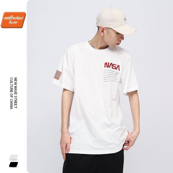 nph summer national cotton short sleeve t-shirt men's astronaut print 5-sleeve hip hop street fashion brand leisure, Black
nph summer national cotton short sleeve t-shirt men's astronaut print 5-sleeve hip hop street fashion brand leisure, Black