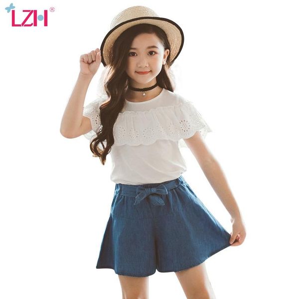 summer short sleeve t-shirt+denim shorts 2pcs sets cotton breathable clothes for girls casual children's tracksuit clothing, White
summer short sleeve t-shirt+denim shorts 2pcs sets cotton breathable clothes for girls casual children's tracksuit clothing, White
