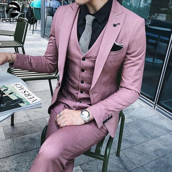 men's suits & blazers luxury men wedding suit male slim fit for costume business formal party pink classic black(jacket+pant+vest), White;black
men's suits & blazers luxury men wedding suit male slim fit for costume business formal party pink classic black(jacket+pant+vest), White;black