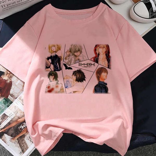 kawaii japanese anime cartoon death note print loose short-sleeved t-shirt summer women's harajuku pink o-neck fashion shirt, White
kawaii japanese anime cartoon death note print loose short-sleeved t-shirt summer women's harajuku pink o-neck fashion shirt, White