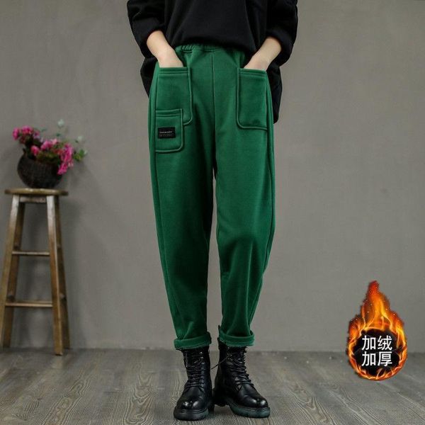 women's pants & capris plush thick cotton for women in autumn and winter large size slim casual harlan comfortable warm fashion, Black;white
women's pants & capris plush thick cotton for women in autumn and winter large size slim casual harlan comfortable warm fashion, Black;white