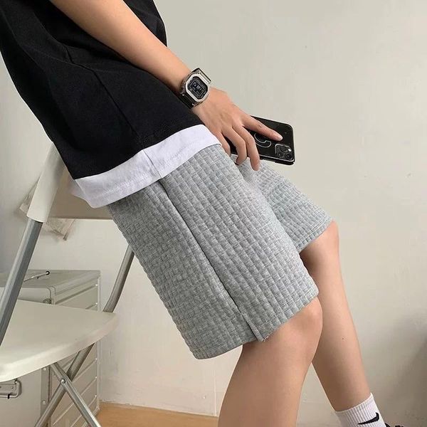 men's shorts summer spring and men women waffle plaid play solid color casual sports high street trend beach pants, White;black
men's shorts summer spring and men women waffle plaid play solid color casual sports high street trend beach pants, White;black