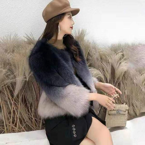 women's fur & faux 2021 coats women coat winter elegant thick warm outerwear round neck gradient fake jacket chaquetas y141, Black
women's fur & faux 2021 coats women coat winter elegant thick warm outerwear round neck gradient fake jacket chaquetas y141, Black