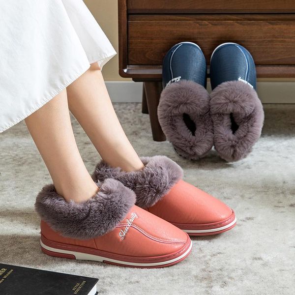 slippers 2021 pu leather waterproof women winter warm plush platform slides couple home furry footwear female indoor flat shoes, Black
slippers 2021 pu leather waterproof women winter warm plush platform slides couple home furry footwear female indoor flat shoes, Black