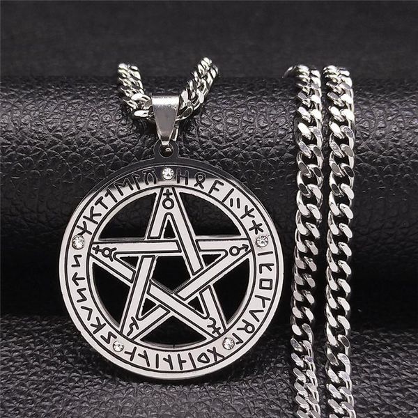 pendant necklaces crystal stainless steel virgin divination letter necklace witchcraft astrology pentagram jewelry collier n2253s03, Silver
pendant necklaces crystal stainless steel virgin divination letter necklace witchcraft astrology pentagram jewelry collier n2253s03, Silver