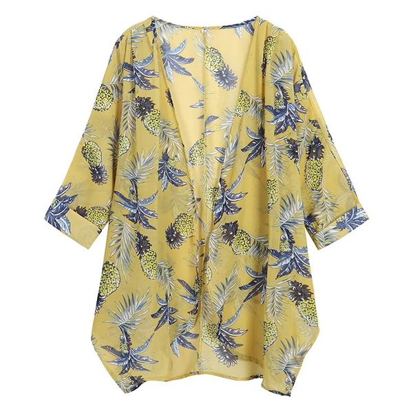 women's swimwear women cover-ups floral print sheer chiffon loose kimono cardigan beach cover capes sun protection female, White;black
women's swimwear women cover-ups floral print sheer chiffon loose kimono cardigan beach cover capes sun protection female, White;black