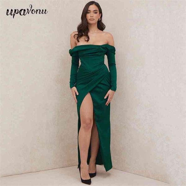 women summer satin long dress card shoulder sleeve elegant club night party split vestido 210524, Black;gray
women summer satin long dress card shoulder sleeve elegant club night party split vestido 210524, Black;gray