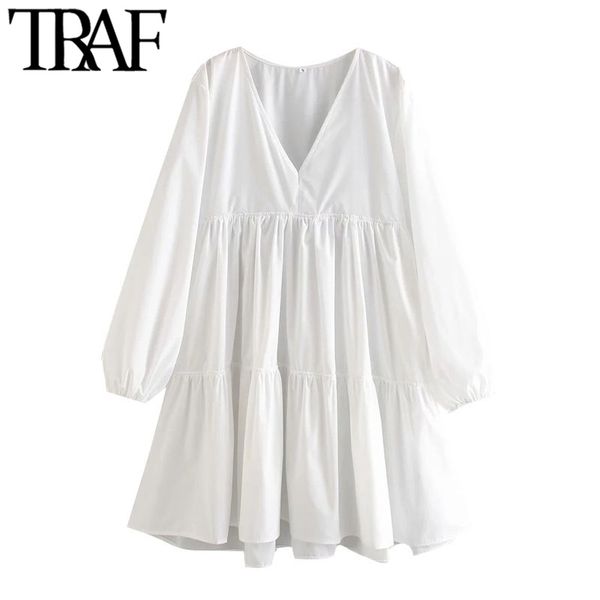 traf women chic fashion pleated loose mini dress vintage v neck long sleeve female dresses vestidos mujer 201025, Black;gray
traf women chic fashion pleated loose mini dress vintage v neck long sleeve female dresses vestidos mujer 201025, Black;gray