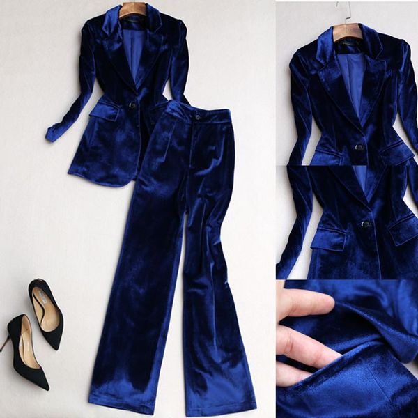 women's autumn and winter fashion suit slim gold velvet jacket wide-leg pants 2 piece outfits for women two, White
women's autumn and winter fashion suit slim gold velvet jacket wide-leg pants 2 piece outfits for women two, White