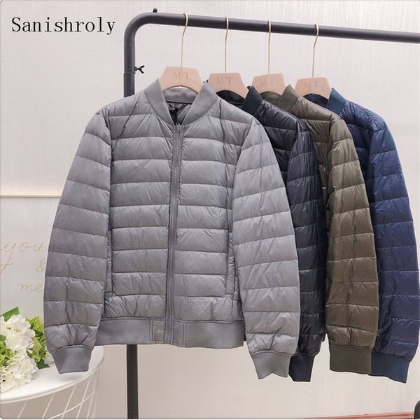 sanishroly autumn winter men's thin down coat ultra light white duck parka jacket male short baseball outwears se1104, Black
sanishroly autumn winter men's thin down coat ultra light white duck parka jacket male short baseball outwears se1104, Black