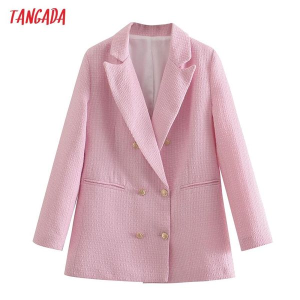 women's suits & blazers tangada women 2021 fashion pink tweed long blazer coat vintage double breasted sleeve female outerwear chic qd, White;black
women's suits & blazers tangada women 2021 fashion pink tweed long blazer coat vintage double breasted sleeve female outerwear chic qd, White;black