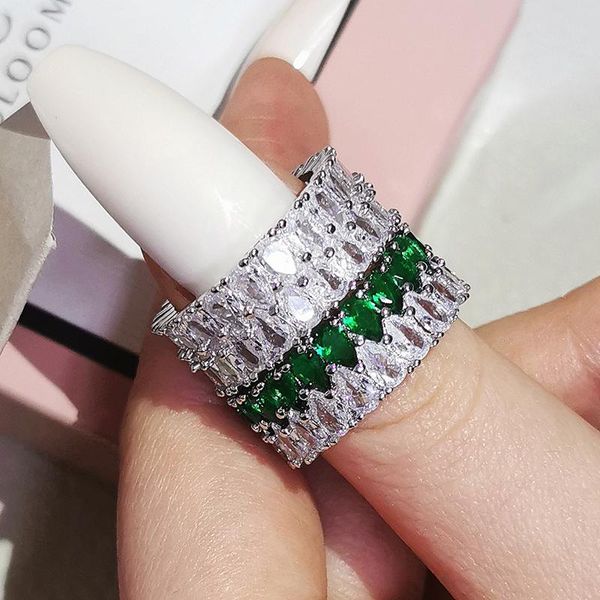 cluster rings 2pcs per set luxury pack green 925 sterling silver wedding band eternity ring for women gift finger lots jewelry r5854, Golden;silver
cluster rings 2pcs per set luxury pack green 925 sterling silver wedding band eternity ring for women gift finger lots jewelry r5854, Golden;silver