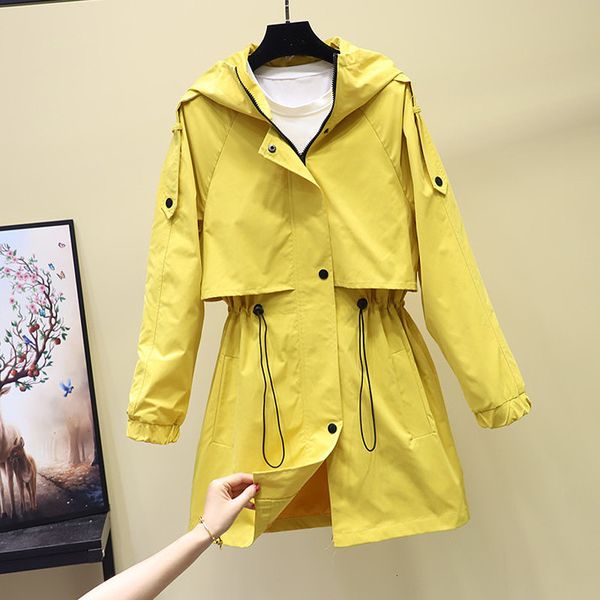 women's trench coats 2021 spring autumn coat for hooded long zipper button windbreaker solid wide-waisted fashion casaco feminino, Tan;black
women's trench coats 2021 spring autumn coat for hooded long zipper button windbreaker solid wide-waisted fashion casaco feminino, Tan;black