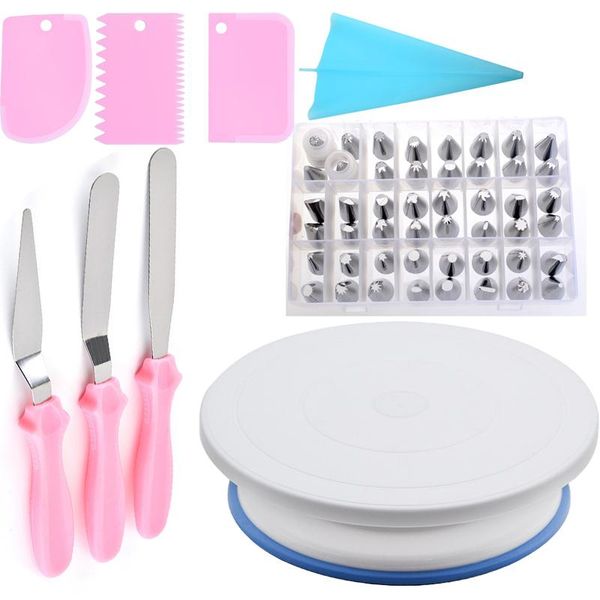 cake decorating tools set plastic stand turntable rotating rack 48 pastry icing piping nozzles dough knife baking &
cake decorating tools set plastic stand turntable rotating rack 48 pastry icing piping nozzles dough knife baking &