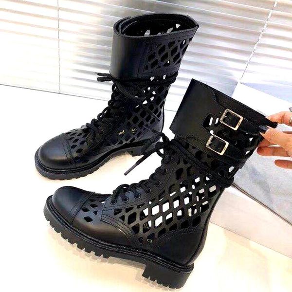 boots d-trap women summer ankle boot runway cut outs shoes woman stylish biker belt buckle thigh high lace up botas mujer, Black
boots d-trap women summer ankle boot runway cut outs shoes woman stylish biker belt buckle thigh high lace up botas mujer, Black